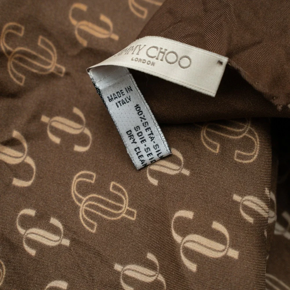 Jimmy Choo Silk Printed‎ Monogram Scarf Made in Italy